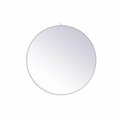 Elegant Decor 45 in. Metal Frame Round Mirror with Decorative Hook, White MR4745WH